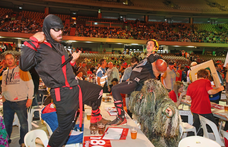 Illustration for article titled Rioting Costumed Fans Halt Australian Darts Competition